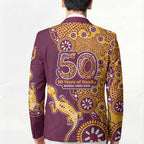 Brisbane Broncos NAIDOC Week 2026 Blazer Aboriginal Lizard Dot Painting - 50 Years of Deadly
