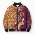 Brisbane Broncos NAIDOC Week 2026 Bomber Puffer Jacket Aboriginal Lizard Dot Painting - 50 Years of Deadly