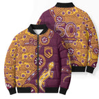 Brisbane Broncos NAIDOC Week 2026 Bomber Puffer Jacket Aboriginal Lizard Dot Painting - 50 Years of Deadly