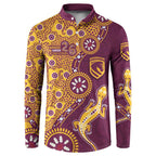 Brisbane Broncos NAIDOC Week 2026 Button Sweatshirt Aboriginal Lizard Dot Painting - 50 Years of Deadly