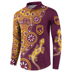 Brisbane Broncos NAIDOC Week 2026 Button Sweatshirt Aboriginal Lizard Dot Painting - 50 Years of Deadly