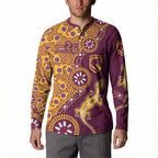 Brisbane Broncos NAIDOC Week 2026 Button Sweatshirt Aboriginal Lizard Dot Painting - 50 Years of Deadly