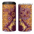 Brisbane Broncos NAIDOC Week 2026 4 in 1 Can Cooler Tumbler Aboriginal Lizard Dot Painting - 50 Years of Deadly