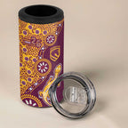 Brisbane Broncos NAIDOC Week 2026 4 in 1 Can Cooler Tumbler Aboriginal Lizard Dot Painting - 50 Years of Deadly