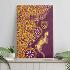 Brisbane Broncos NAIDOC Week 2026 Canvas Wall Art Aboriginal Lizard Dot Painting - 50 Years of Deadly