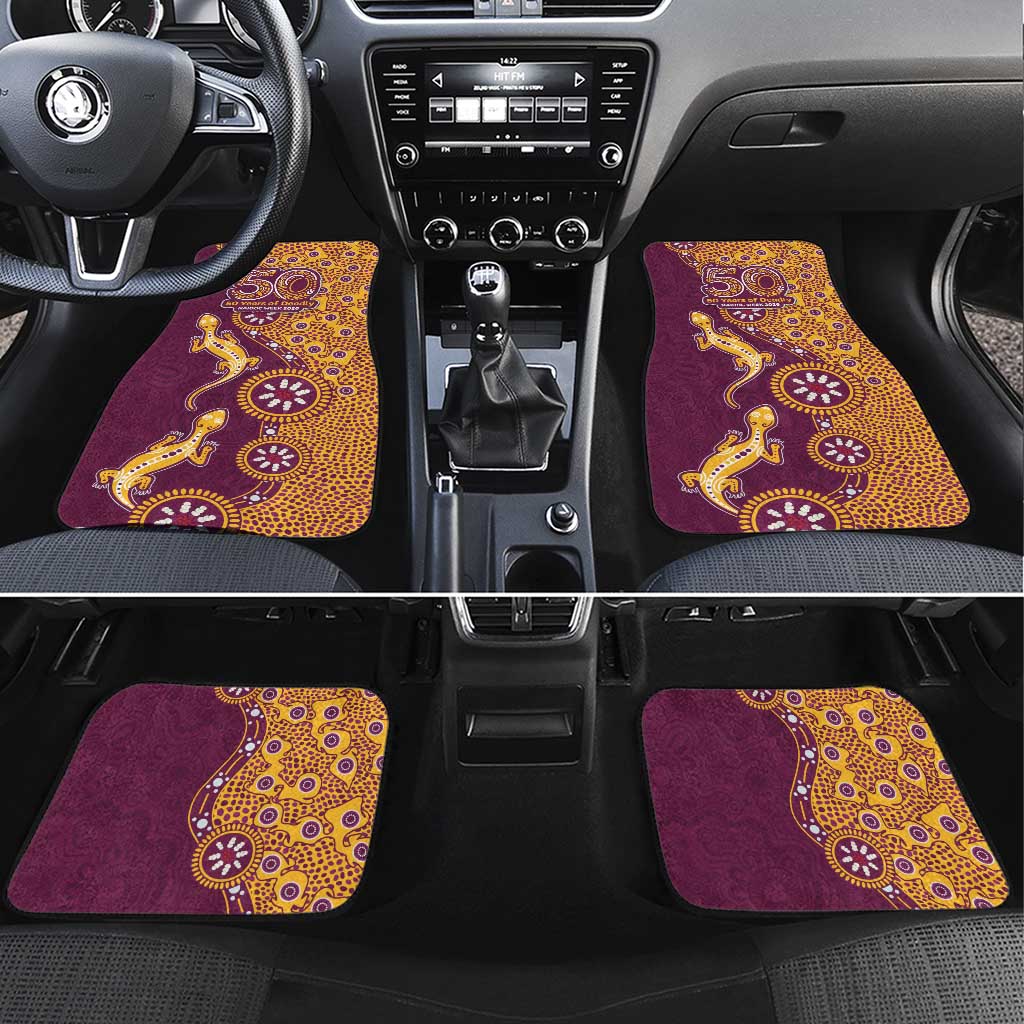 Brisbane Broncos NAIDOC Week 2026 Car Mats Aboriginal Lizard Dot Painting - 50 Years of Deadly