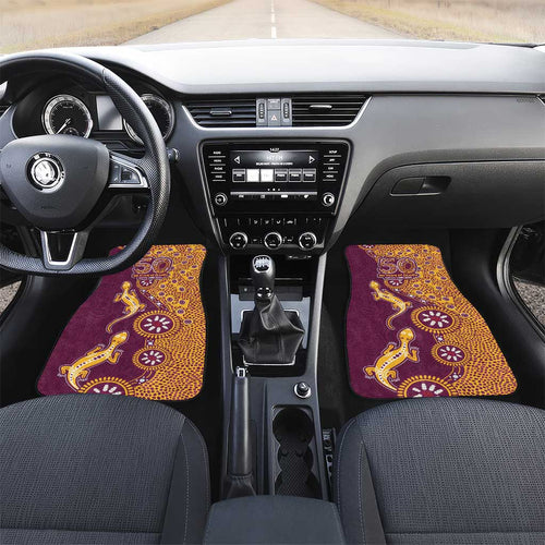 Brisbane Broncos NAIDOC Week 2026 Car Mats Aboriginal Lizard Dot Painting - 50 Years of Deadly