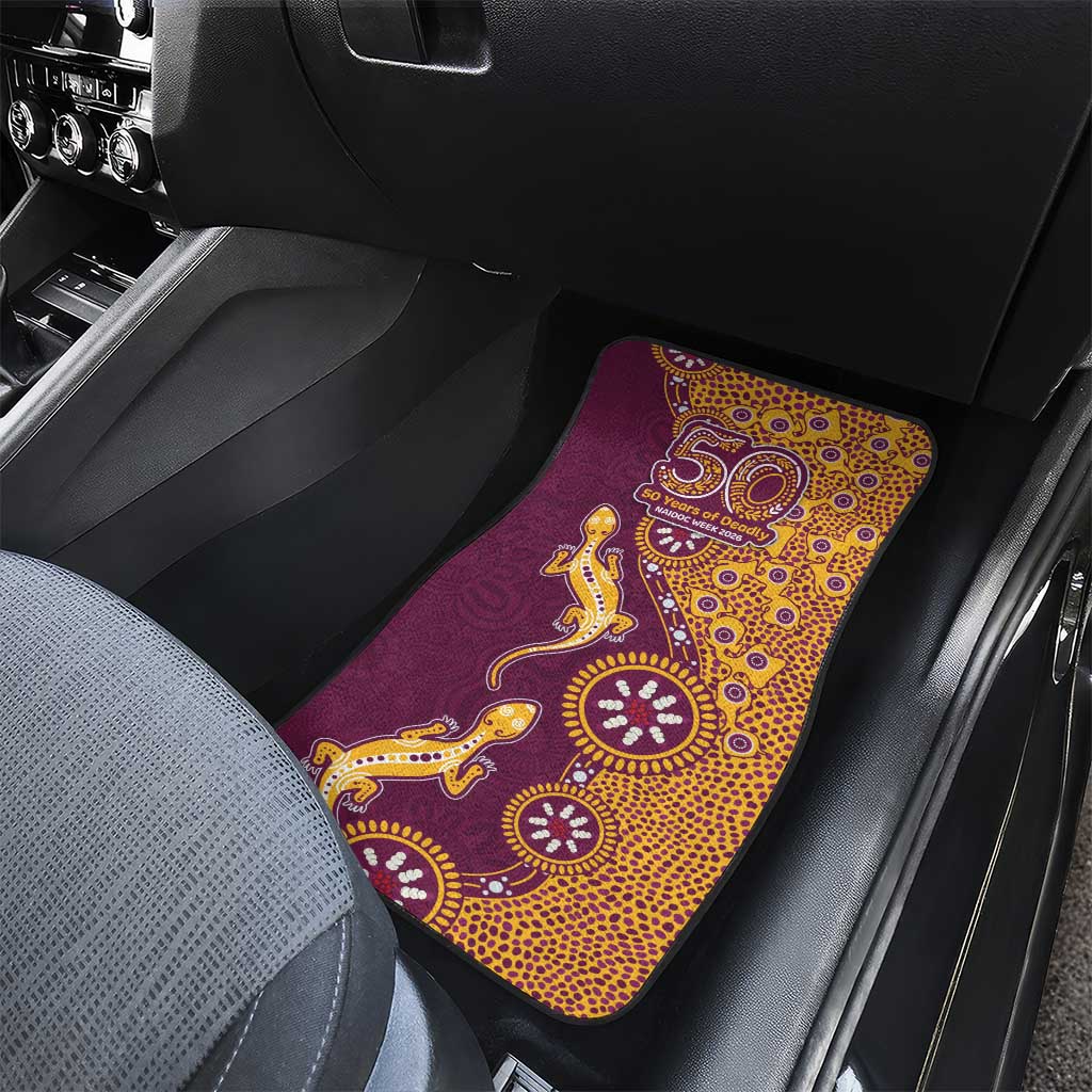 Brisbane Broncos NAIDOC Week 2026 Car Mats Aboriginal Lizard Dot Painting - 50 Years of Deadly