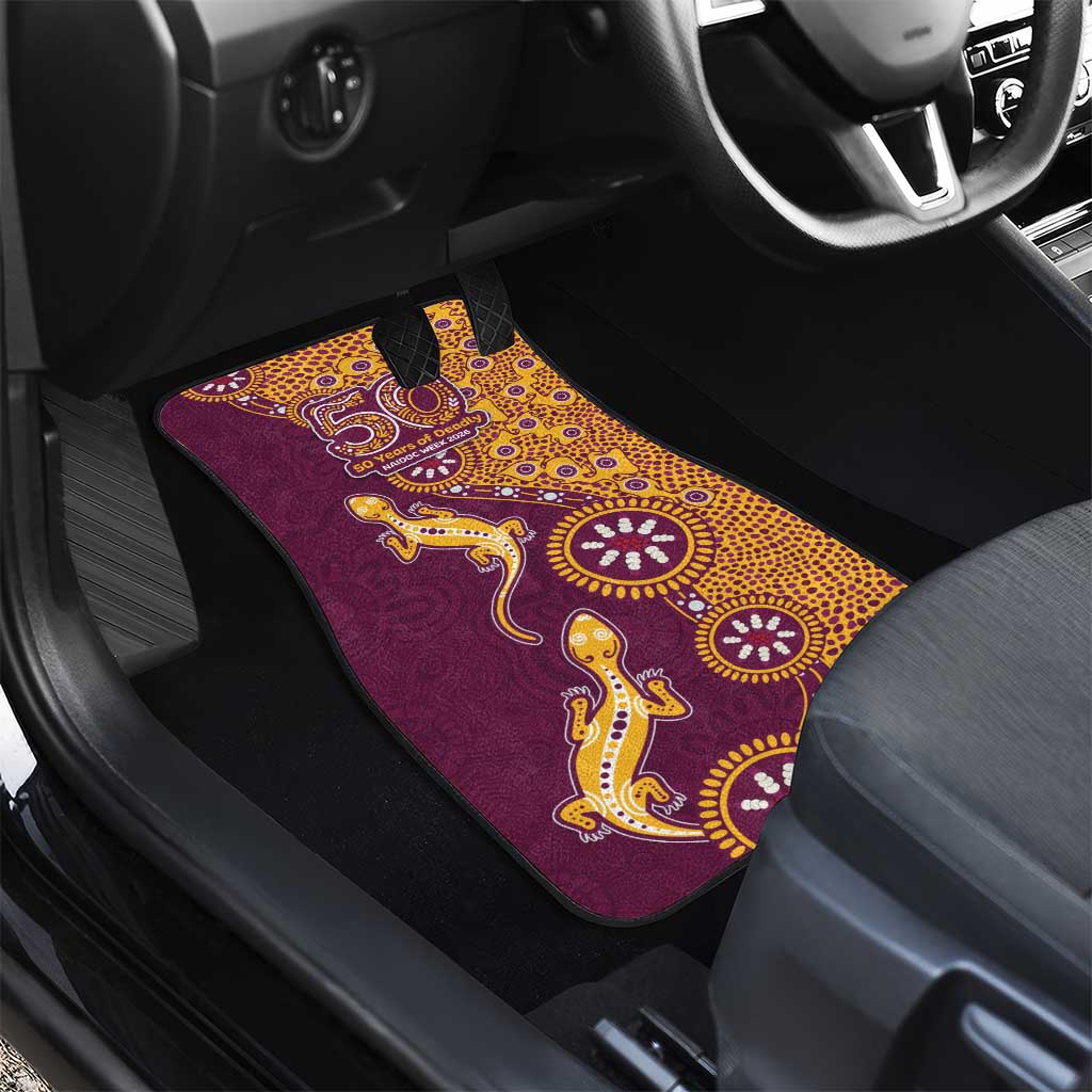 Brisbane Broncos NAIDOC Week 2026 Car Mats Aboriginal Lizard Dot Painting - 50 Years of Deadly