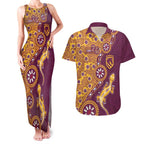 Brisbane Broncos NAIDOC Week 2026 Couples Matching Tank Maxi Dress and Hawaiian Shirt Aboriginal Lizard Dot Painting - 50 Years of Deadly