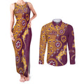 Brisbane Broncos NAIDOC Week 2026 Couples Matching Tank Maxi Dress and Long Sleeve Button Shirt Aboriginal Lizard Dot Painting - 50 Years of Deadly