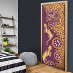 Brisbane Broncos NAIDOC Week 2026 Door Cover Aboriginal Lizard Dot Painting - 50 Years of Deadly