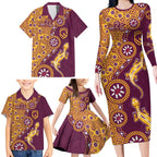 Brisbane Broncos NAIDOC Week 2026 Family Matching Long Sleeve Bodycon Dress and Hawaiian Shirt Aboriginal Lizard Dot Painting - 50 Years of Deadly