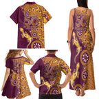 Brisbane Broncos NAIDOC Week 2026 Family Matching Tank Maxi Dress and Hawaiian Shirt Aboriginal Lizard Dot Painting - 50 Years of Deadly