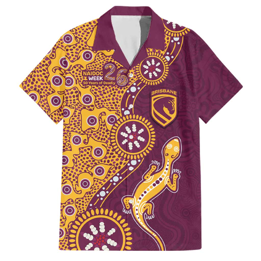 Brisbane Broncos NAIDOC Week 2026 Family Matching Tank Maxi Dress and Hawaiian Shirt Aboriginal Lizard Dot Painting - 50 Years of Deadly