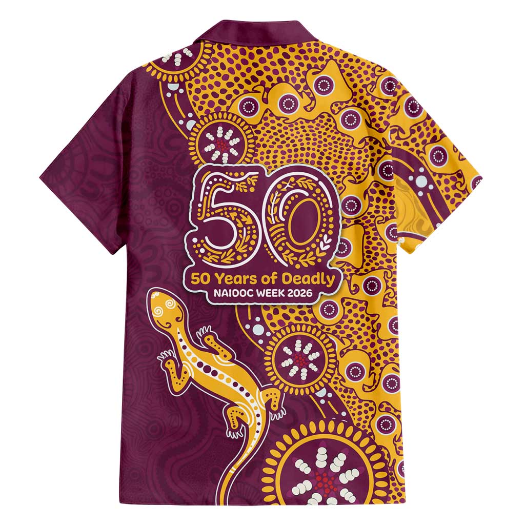 Brisbane Broncos NAIDOC Week 2026 Family Matching Tank Maxi Dress and Hawaiian Shirt Aboriginal Lizard Dot Painting - 50 Years of Deadly