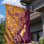 Brisbane Broncos NAIDOC Week 2026 Garden Flag Aboriginal Lizard Dot Painting - 50 Years of Deadly
