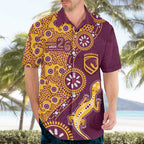 Brisbane Broncos NAIDOC Week 2026 Hawaiian Shirt Aboriginal Lizard Dot Painting - 50 Years of Deadly