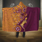 Brisbane Broncos NAIDOC Week 2026 Hooded Blanket Aboriginal Lizard Dot Painting - 50 Years of Deadly