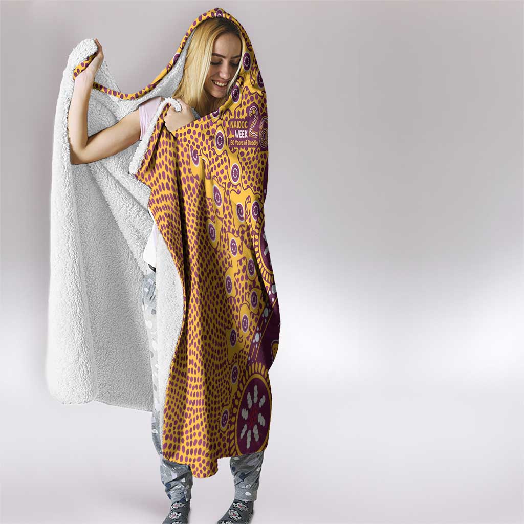 Brisbane Broncos NAIDOC Week 2026 Hooded Blanket Aboriginal Lizard Dot Painting - 50 Years of Deadly