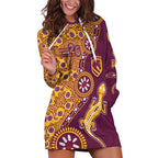 Brisbane Broncos NAIDOC Week 2026 Hoodie Dress Aboriginal Lizard Dot Painting - 50 Years of Deadly