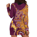 Brisbane Broncos NAIDOC Week 2026 Hoodie Dress Aboriginal Lizard Dot Painting - 50 Years of Deadly