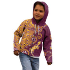Brisbane Broncos NAIDOC Week 2026 Kid Hoodie Aboriginal Lizard Dot Painting - 50 Years of Deadly