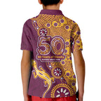 Brisbane Broncos NAIDOC Week 2026 Kid Polo Shirt Aboriginal Lizard Dot Painting - 50 Years of Deadly