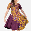 Brisbane Broncos NAIDOC Week 2026 Kid Short Sleeve Dress Aboriginal Lizard Dot Painting - 50 Years of Deadly