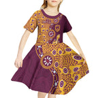 Brisbane Broncos NAIDOC Week 2026 Kid Short Sleeve Dress Aboriginal Lizard Dot Painting - 50 Years of Deadly