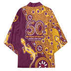 Brisbane Broncos NAIDOC Week 2026 Kimono Aboriginal Lizard Dot Painting - 50 Years of Deadly