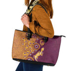 Brisbane Broncos NAIDOC Week 2026 Leather Tote Bag Aboriginal Lizard Dot Painting - 50 Years of Deadly