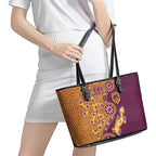 Brisbane Broncos NAIDOC Week 2026 Leather Tote Bag Aboriginal Lizard Dot Painting - 50 Years of Deadly