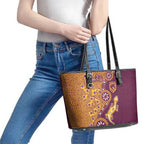 Brisbane Broncos NAIDOC Week 2026 Leather Tote Bag Aboriginal Lizard Dot Painting - 50 Years of Deadly