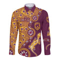 Brisbane Broncos NAIDOC Week 2026 Long Sleeve Button Shirt Aboriginal Lizard Dot Painting - 50 Years of Deadly