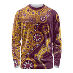 Brisbane Broncos NAIDOC Week 2026 Long Sleeve Shirt Aboriginal Lizard Dot Painting - 50 Years of Deadly