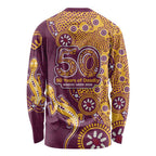 Brisbane Broncos NAIDOC Week 2026 Long Sleeve Shirt Aboriginal Lizard Dot Painting - 50 Years of Deadly