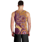 Brisbane Broncos NAIDOC Week 2026 Men Tank Top Aboriginal Lizard Dot Painting - 50 Years of Deadly