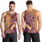 Brisbane Broncos NAIDOC Week 2026 Men Tank Top Aboriginal Lizard Dot Painting - 50 Years of Deadly