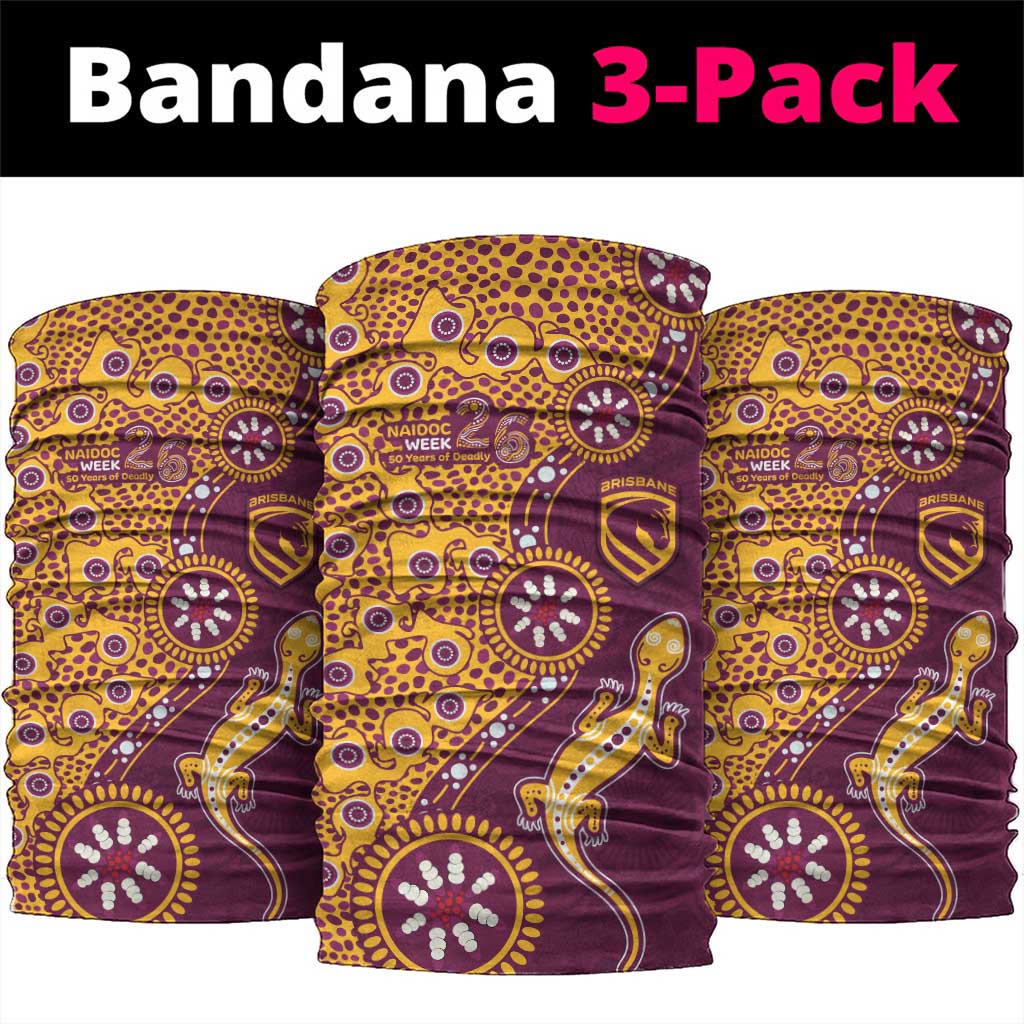 Brisbane Broncos NAIDOC Week 2026 Neck Gaiter Aboriginal Lizard Dot Painting - 50 Years of Deadly
