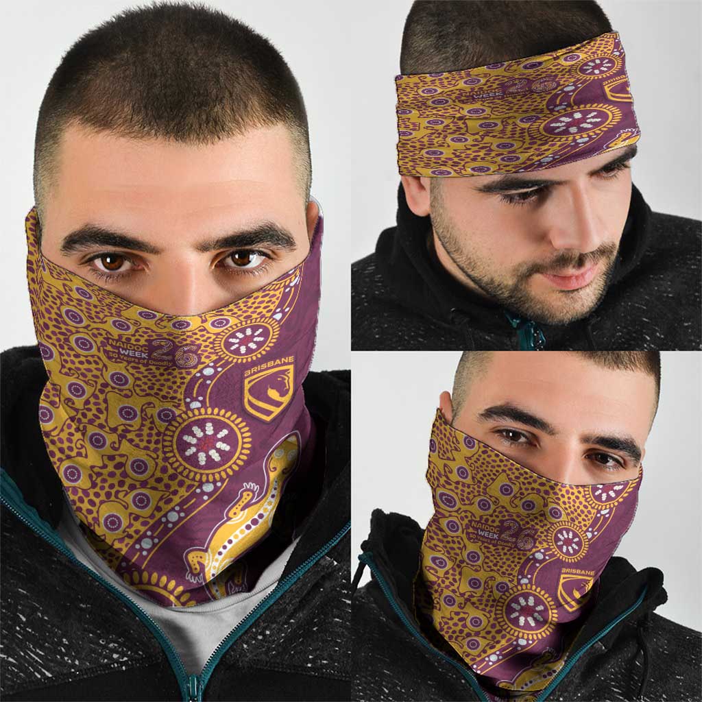 Brisbane Broncos NAIDOC Week 2026 Neck Gaiter Aboriginal Lizard Dot Painting - 50 Years of Deadly