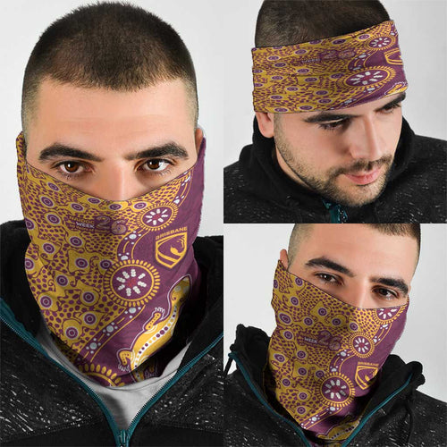 Brisbane Broncos NAIDOC Week 2026 Neck Gaiter Aboriginal Lizard Dot Painting - 50 Years of Deadly