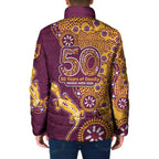 Brisbane Broncos NAIDOC Week 2026 Padded Jacket Aboriginal Lizard Dot Painting - 50 Years of Deadly