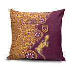 Brisbane Broncos NAIDOC Week 2026 Pillow Cover Aboriginal Lizard Dot Painting - 50 Years of Deadly