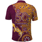 Brisbane Broncos NAIDOC Week 2026 Polo Shirt Aboriginal Lizard Dot Painting - 50 Years of Deadly