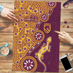 Brisbane Broncos NAIDOC Week 2026 Puzzle Aboriginal Lizard Dot Painting - 50 Years of Deadly