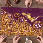 Brisbane Broncos NAIDOC Week 2026 Puzzle Aboriginal Lizard Dot Painting - 50 Years of Deadly