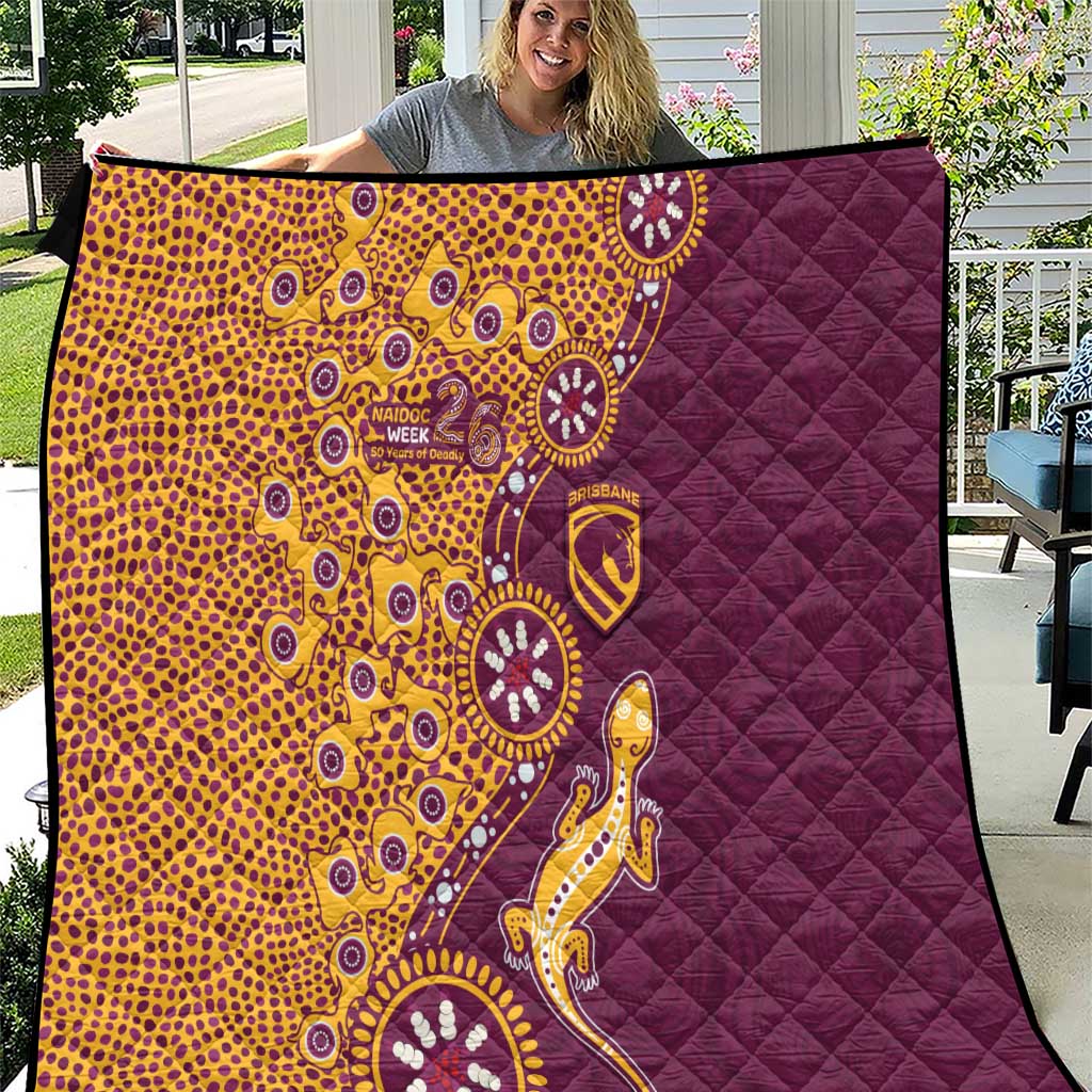 Brisbane Broncos NAIDOC Week 2026 Quilt Aboriginal Lizard Dot Painting - 50 Years of Deadly