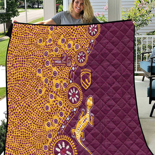 Brisbane Broncos NAIDOC Week 2026 Quilt Aboriginal Lizard Dot Painting - 50 Years of Deadly