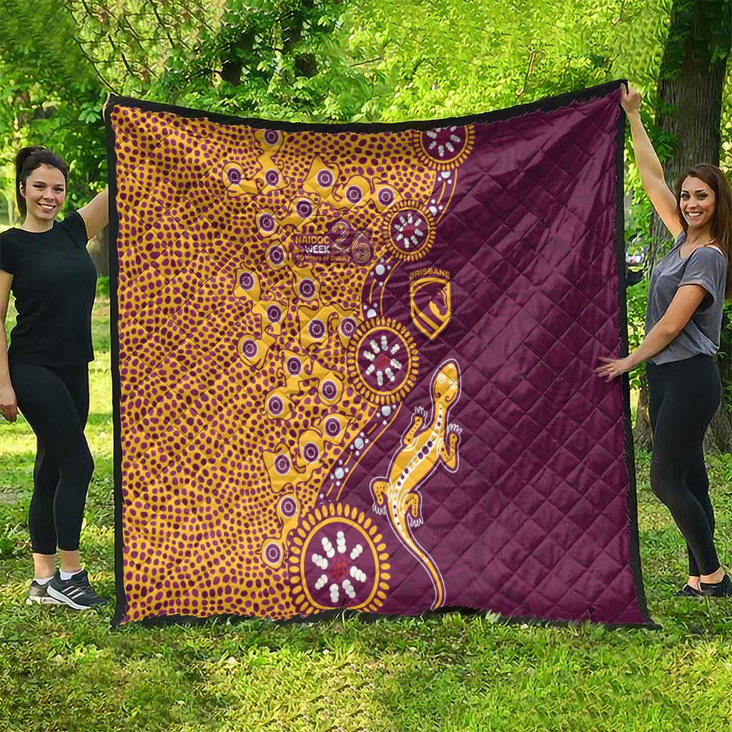 Brisbane Broncos NAIDOC Week 2026 Quilt Aboriginal Lizard Dot Painting - 50 Years of Deadly